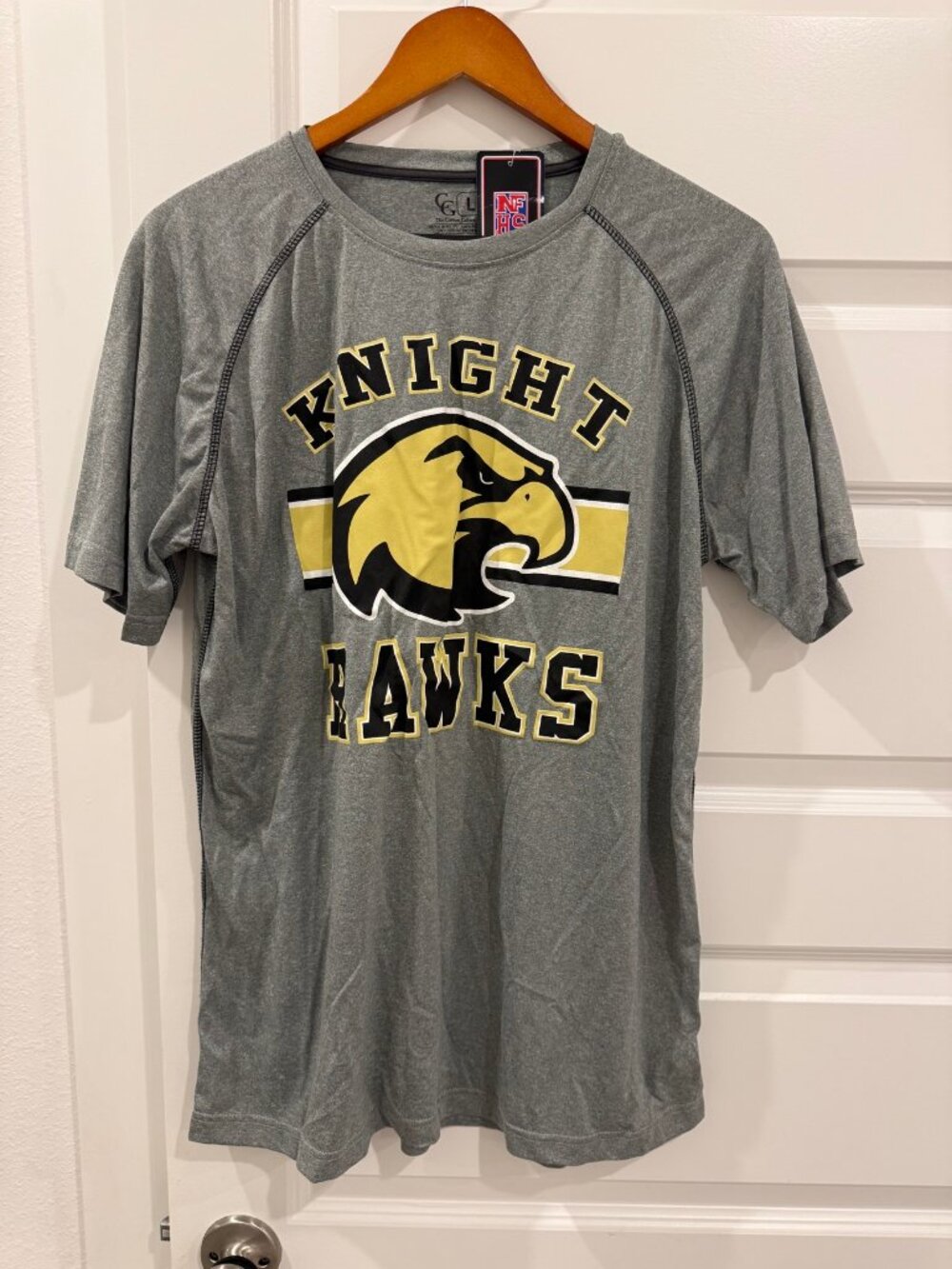 Knight Hawks Gray T-Shirt School Spirit L New with Tags